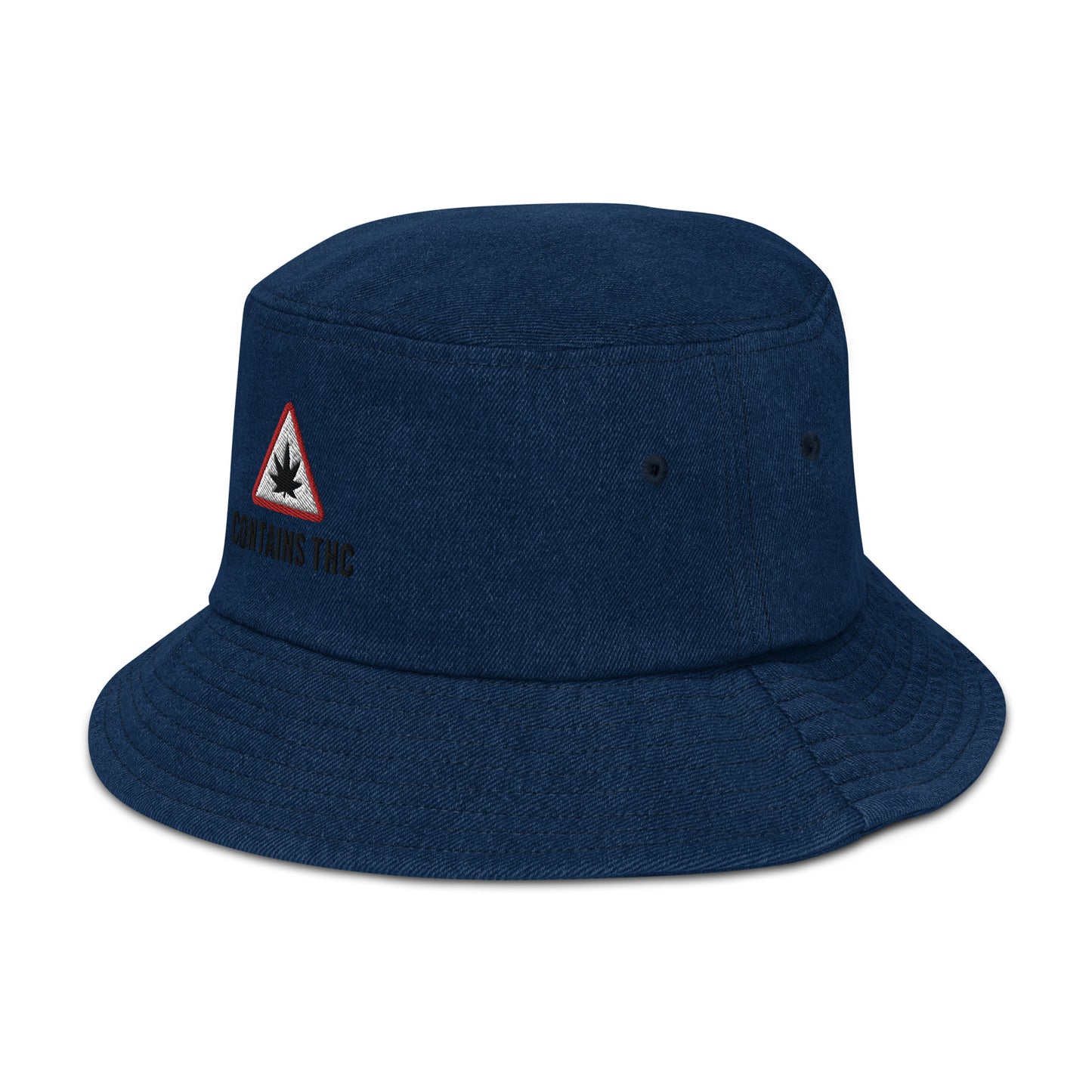 Contains THC Denim Weed Bucket Hat