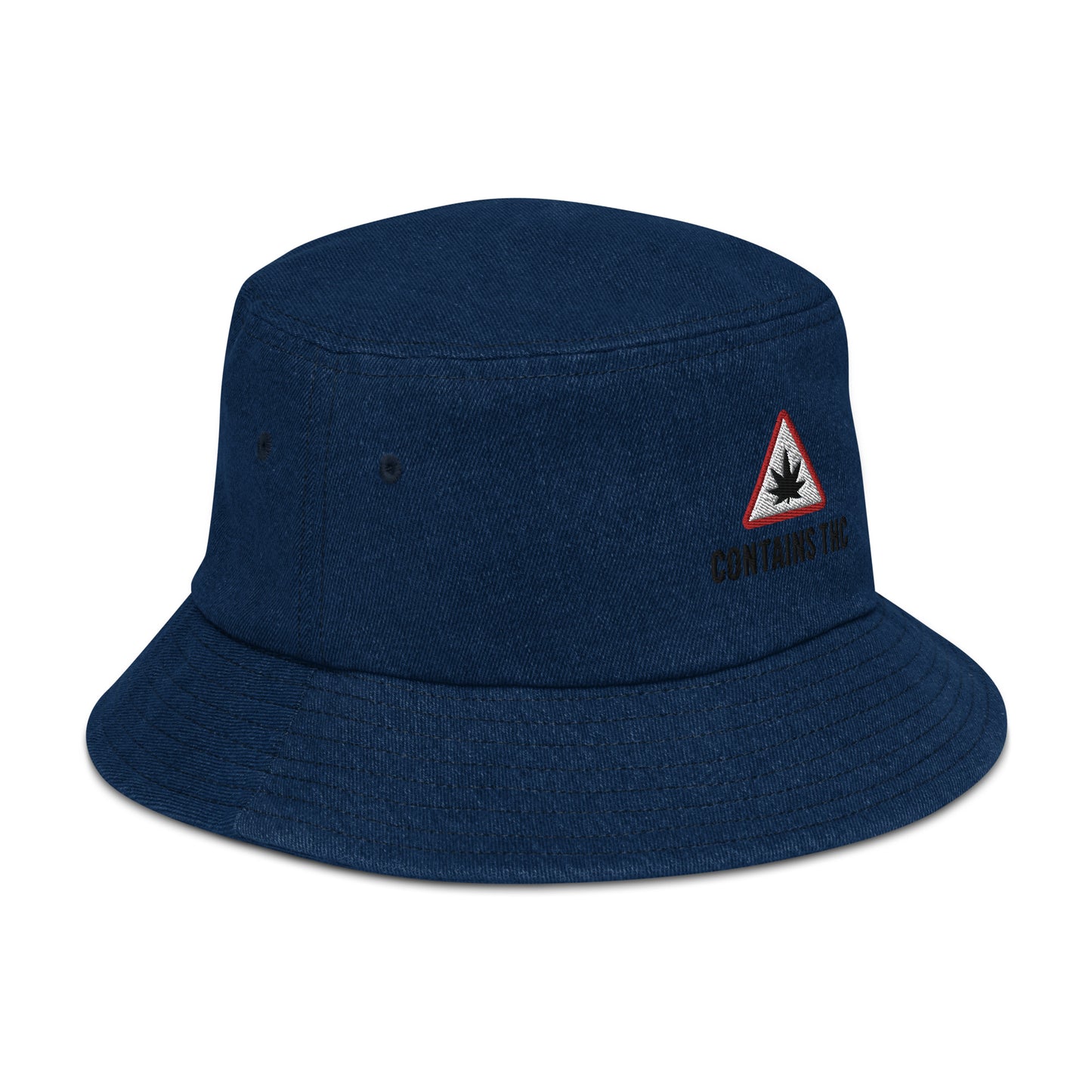 Contains THC Denim Weed Bucket Hat
