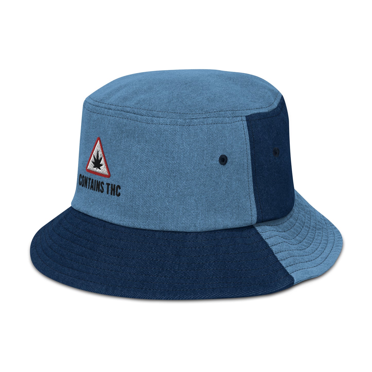 Contains THC Denim Weed Bucket Hat