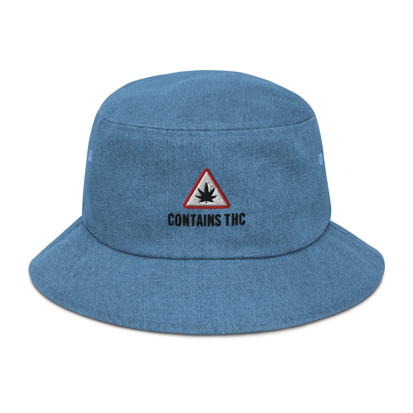 Contains THC Denim Weed Bucket Hat