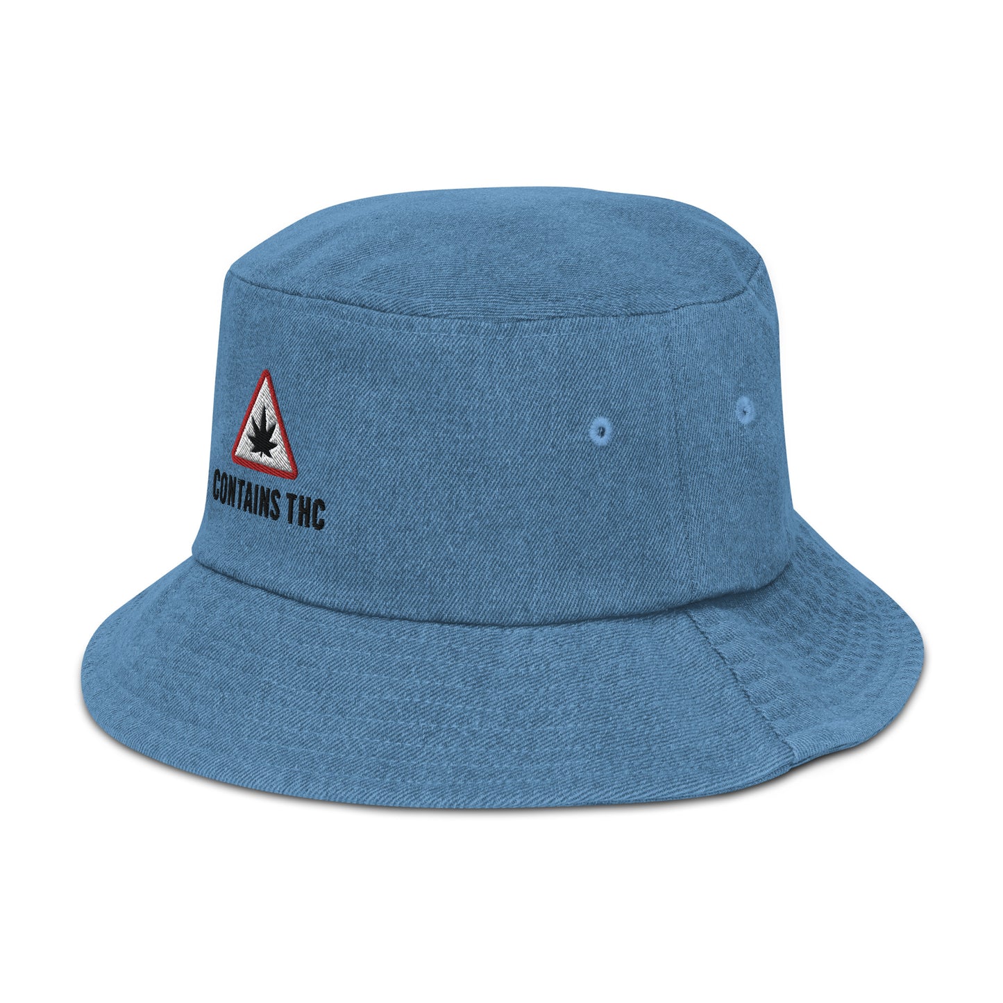 Contains THC Denim Weed Bucket Hat