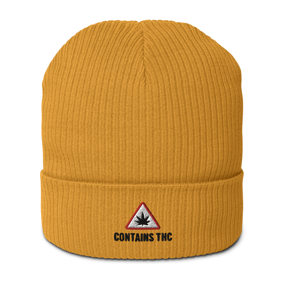 Contains THC Organic Ribbed Weed Beanie