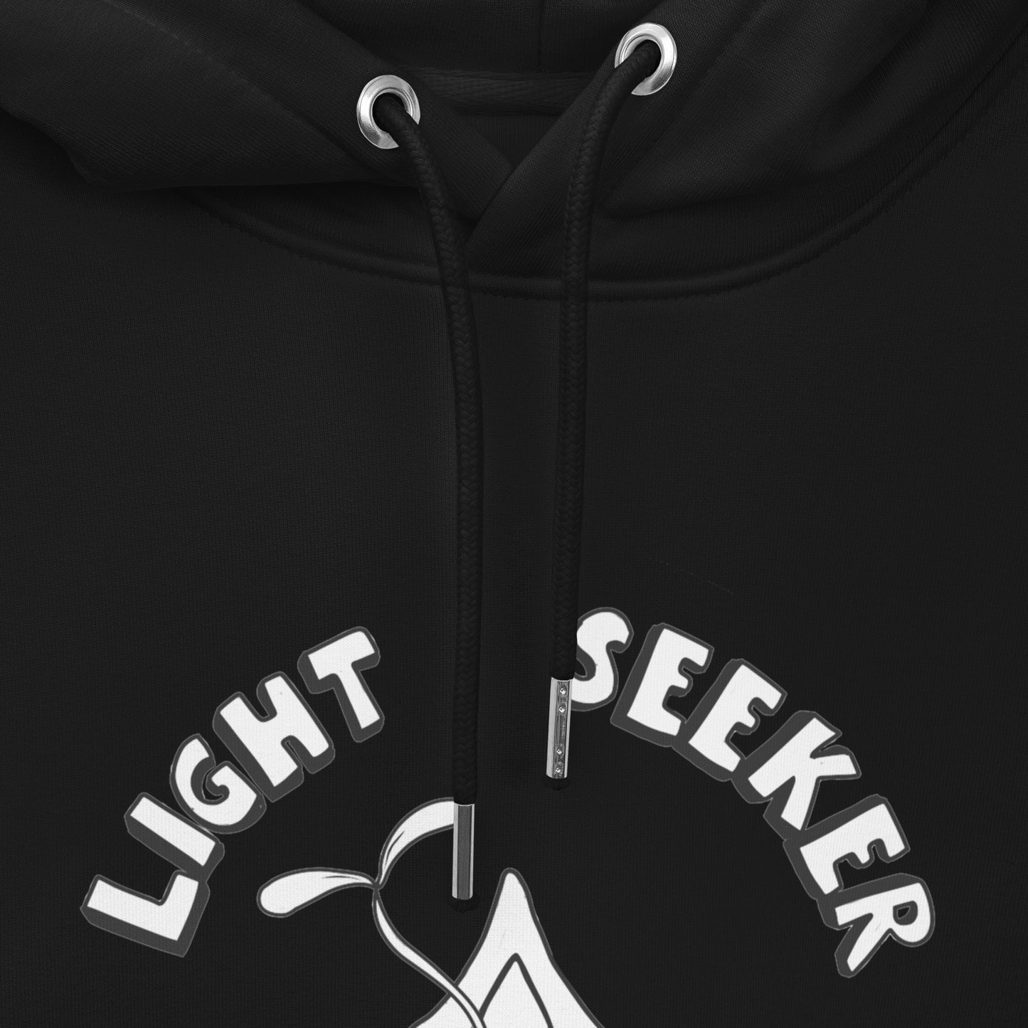 Light Seeker Organic Cotton Hoodie White Logo
