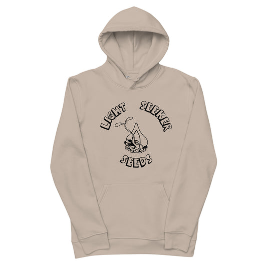 Light Seeker Organic Cotton Hoodie Black Logo