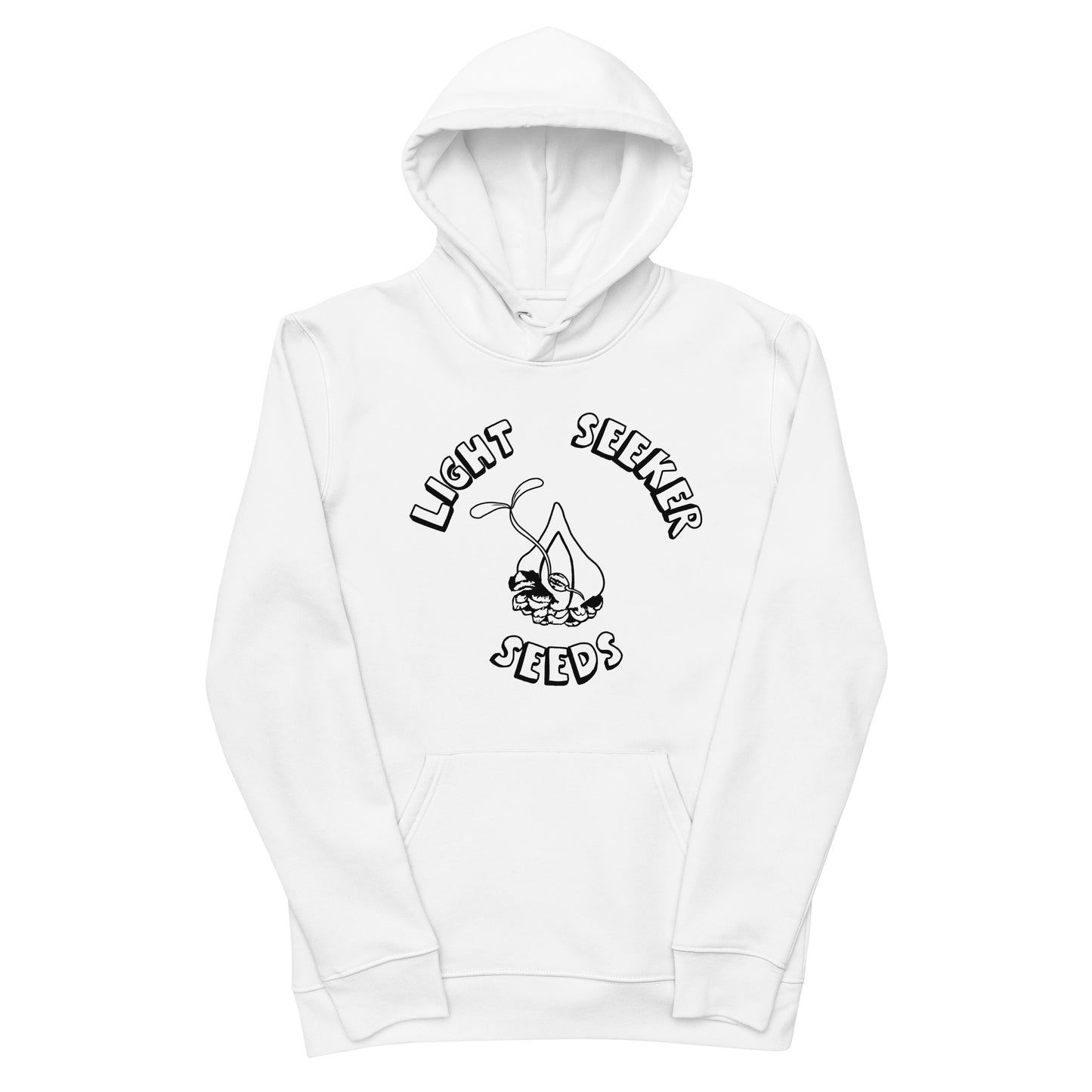 Light Seeker Organic Cotton Hoodie Black Logo