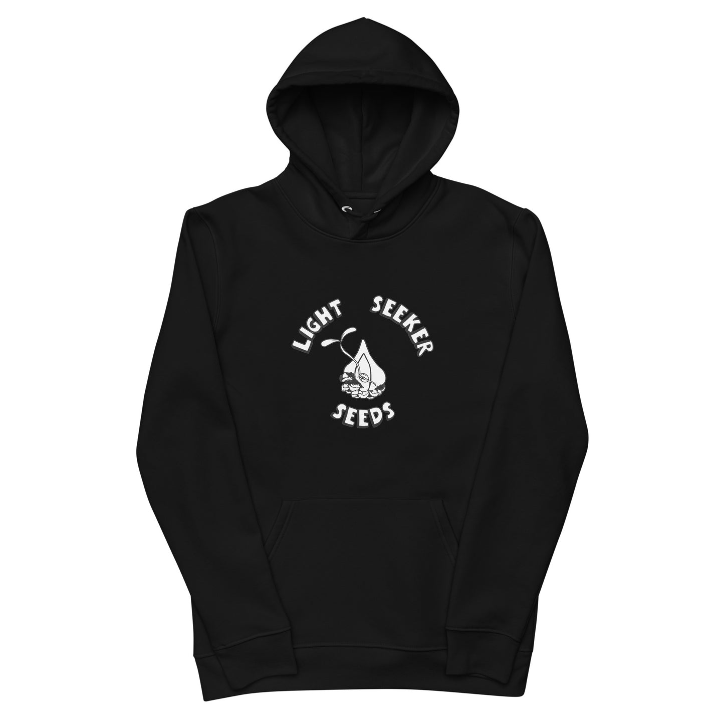 Light Seeker Organic Cotton Hoodie White Logo